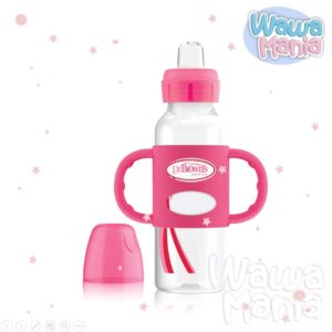 BIBERÓN CON ASAS OPT + BOCA ESTRECHA 8OZ ROSA