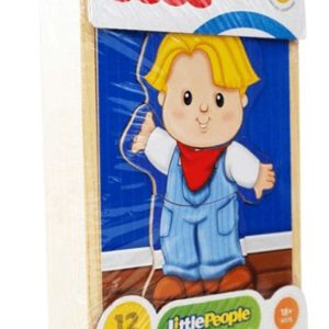 ROMPECABEZAS DE MADERA EN CAJITA DE MADERA DE 12 PIEZAS - EDDIE (LITTLE PEOPLE)!!